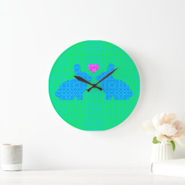 Reloj Redondo Grande Cariño de conejito adorable
