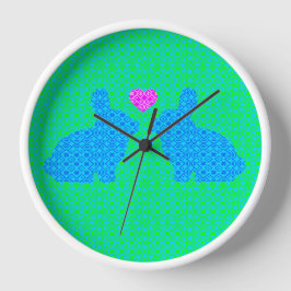 Reloj Redondo Grande Cariño de conejito adorable