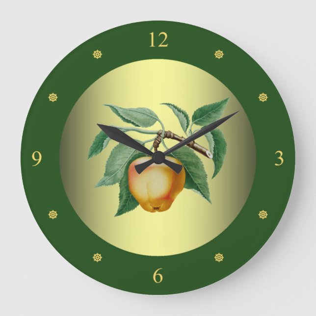 Reloj Redondo Grande Carla Apple ~ Giorgio Gallesio ~ Fruta Botánica ~ (Anverso)