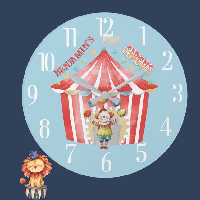 Reloj Redondo Grande Carnaval de circo de un chico divertido (Subido por el creador)