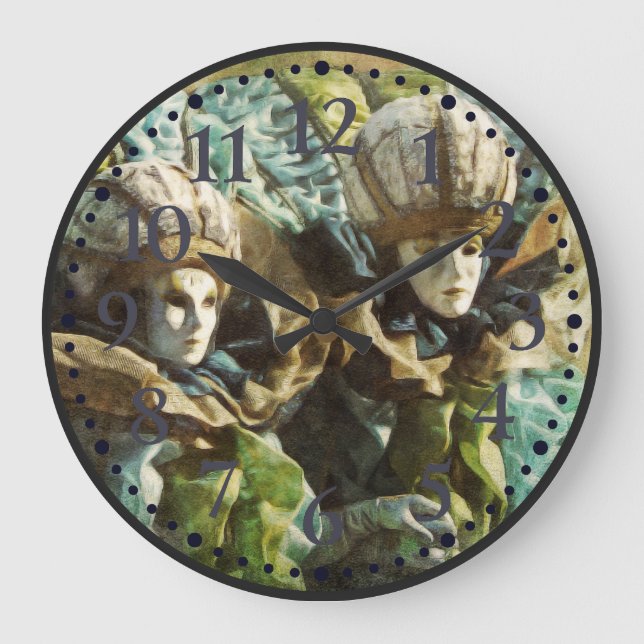 Reloj Redondo Grande Carnevale di Venezia Italia Europe Art Wall Clock (Anverso)