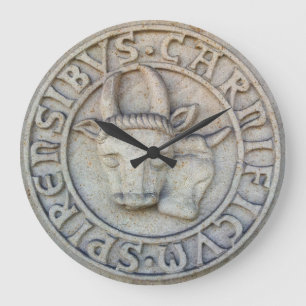 Reloj Redondo Grande Carnicero medieval accidente geográfico con vaca y