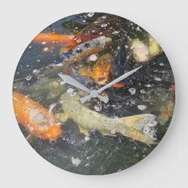 Reloj Redondo Grande Carpa japonesa Koi Pescado Nadando
