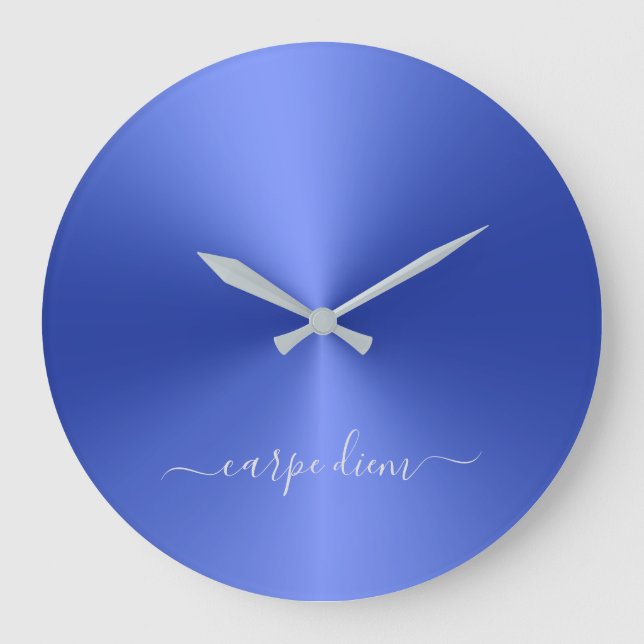 Reloj Redondo Grande Carpe Diem Dark Blue Metallic Style Acrílico (Anverso)