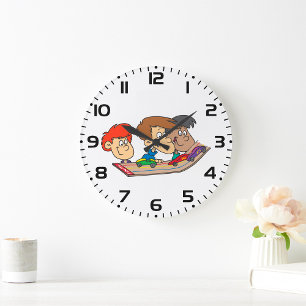 Reloj Redondo Grande Carrera de coches de madera para niños