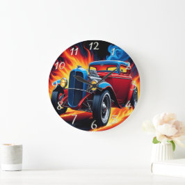 Reloj Redondo Grande Carreras calientes al atardecer