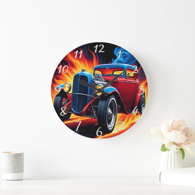 Reloj Redondo Grande Carreras calientes al atardecer (Hogar)