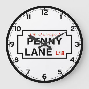 Reloj Redondo Grande Carril del penique, placa de calle, Liverpool,