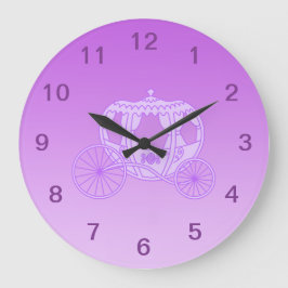 Reloj Redondo Grande Carrito de venta de hadas en morado.