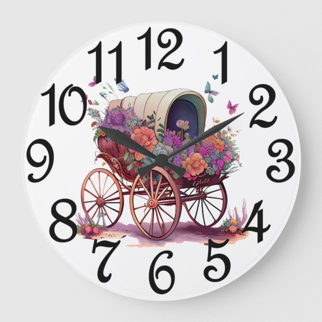 Reloj Redondo Grande Carro Cubierto De Campo (Anverso)