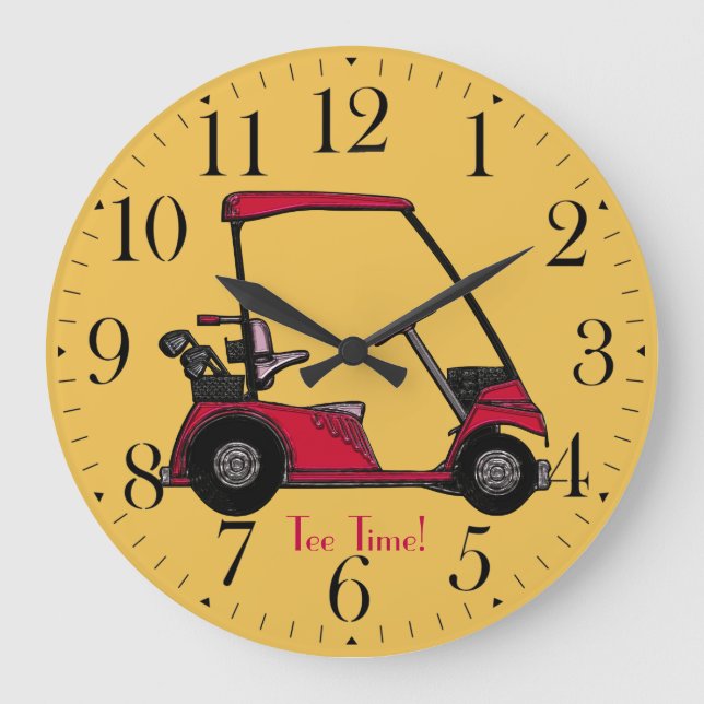Reloj Redondo Grande Carro de golf para el golfista (Anverso)