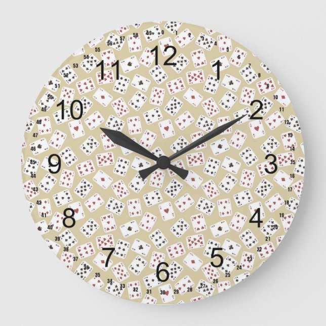 Reloj Redondo Grande Cartas de reproducción (Anverso)