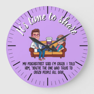Reloj Redondo Grande cartoon ANTISTRESS psychiatrist medical doctor fun