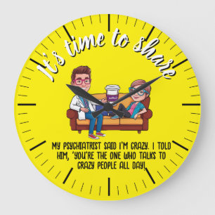 Reloj Redondo Grande cartoon ANTISTRESS psychiatrist medical doctor fun