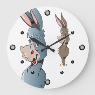Reloj Redondo Grande Cartoon  Donkey Wall Clock