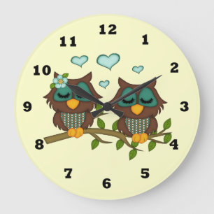 Reloj Redondo Grande Cartoon Owl clock