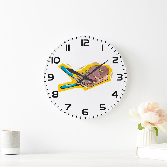 Reloj Redondo Grande Carving Roast Beef with Fork and Knife (Subido por el creador)