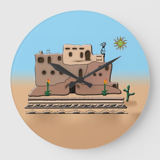 Reloj Redondo Grande Casa de arcilla (Anverso)