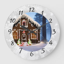 Reloj Redondo Grande Casa de los navidades Gingerbread