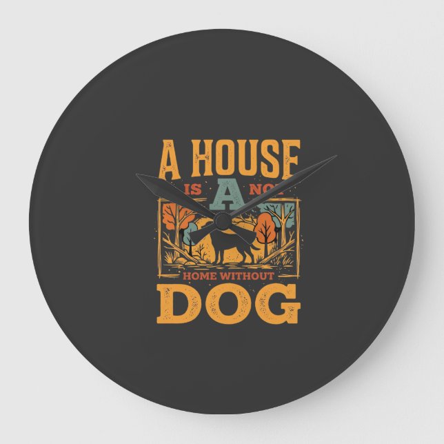 Reloj Redondo Grande Casa de Perro Vintage (Anverso)