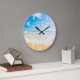 Reloj Redondo Grande Casa de playa personalizada Escenario tropical de  (Office)