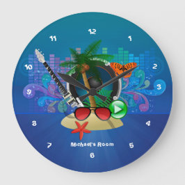 Reloj Redondo Grande Casa de playa Purple Summer Club