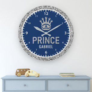 Reloj Redondo Grande Casa de Purpurinas Real Prince Faux Silver