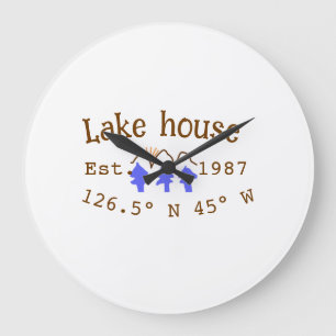 Reloj Redondo Grande Casa del lago. Fecha año personalizado coordenadas