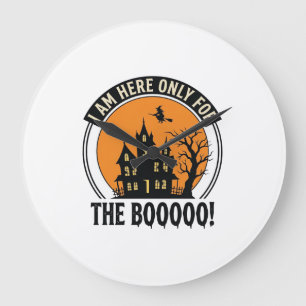 Reloj Redondo Grande Casa Embrujada de Halloween Divertido Boo Vintage_