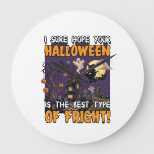 Reloj Redondo Grande Casa embrujada de terror de Halloween Bruja Fantas