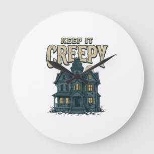 Reloj Redondo Grande Casa Embrujada Vintage Espeluznante Halloween Des