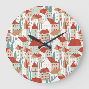 Reloj Redondo Grande Casas de pueblo ricas: Ilustracion sin mar