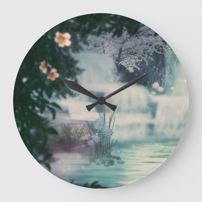 Reloj Redondo Grande Cascada de cascada de Fantasía (Anverso)