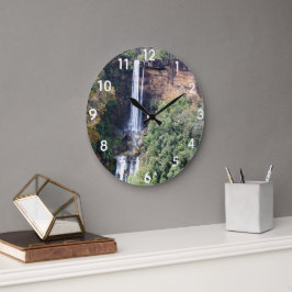 Reloj Redondo Grande Cascada de la naturaleza en las cataratas Fitzroy