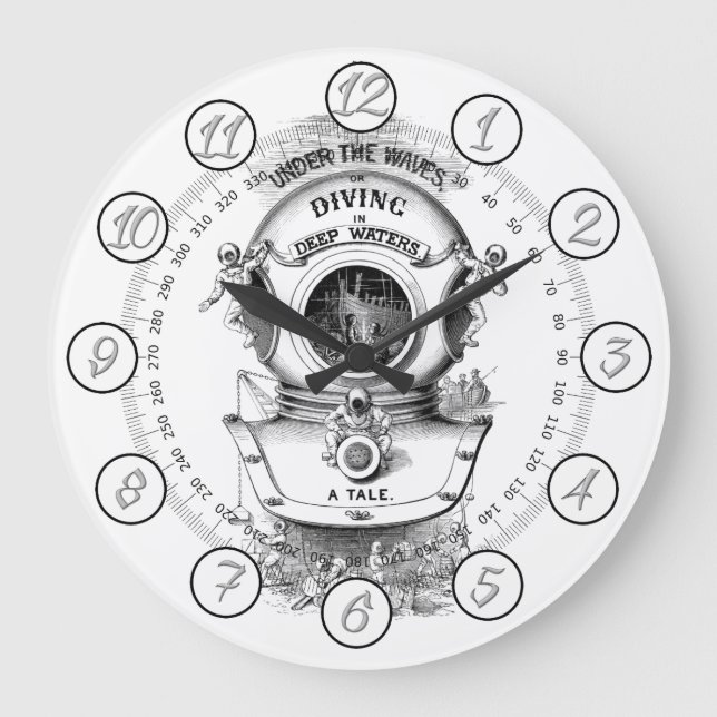 Reloj Redondo Grande Casco de buceo antiguo náutico (Anverso)