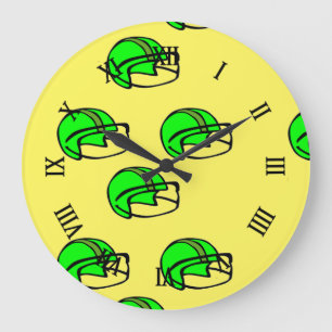 Reloj Redondo Grande Casco de fútbol verde