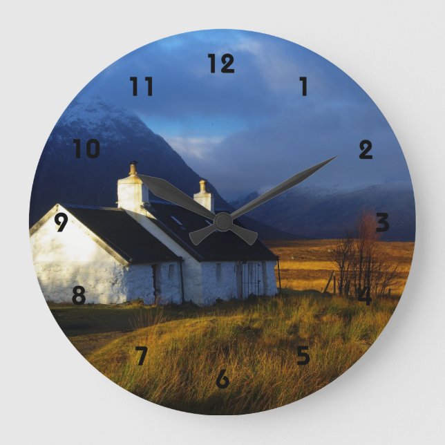 Reloj Redondo Grande Caseta de piedra negra Glencoe Scotland (Anverso)