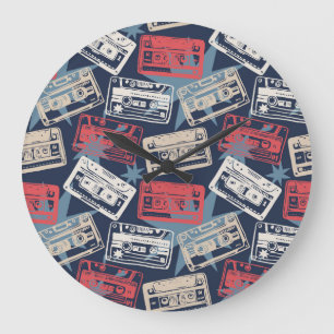 Reloj Redondo Grande Casetes antiguos de música vintage impecables