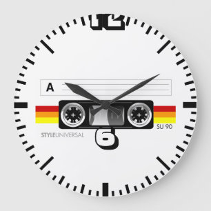 Reloj Redondo Grande Cassette tape wall clock