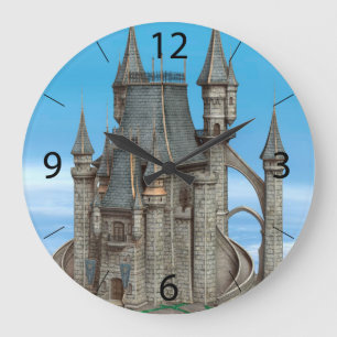 Reloj Redondo Grande Castillo de Cuento de Hadas