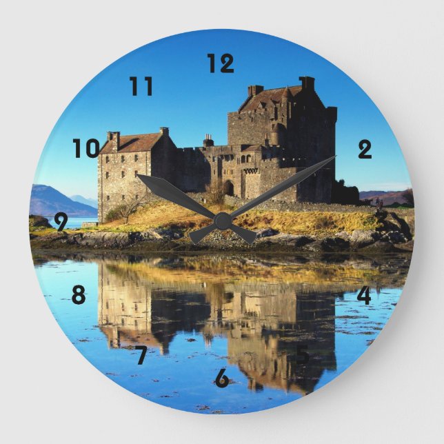 Reloj Redondo Grande Castillo Eilean Donan Escocia (Anverso)