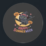 Reloj Redondo Grande Cat Cute Halloween Aesthetic Essential T-Shirt<br><div class="desc">Cat Cute Halloween Aesthetic Essential T-Shirt</div>