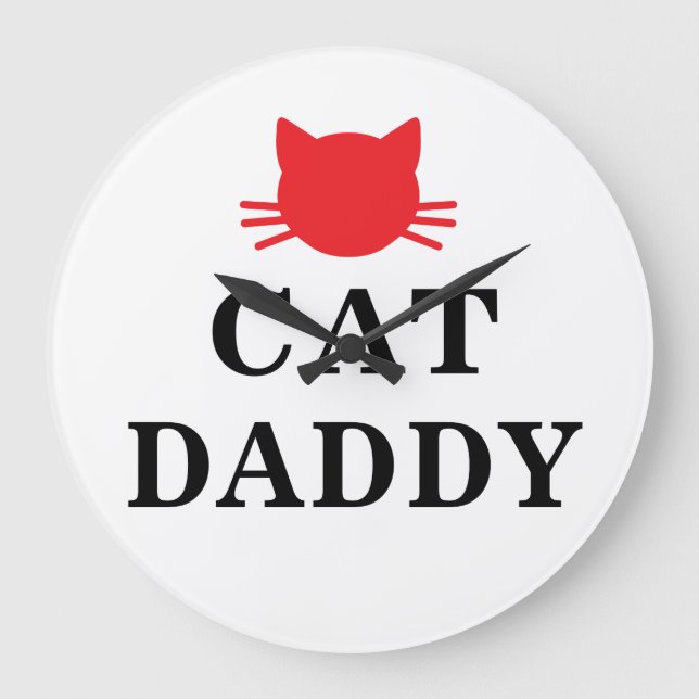 Reloj Redondo Grande Cat Daddy Clock (Anverso)