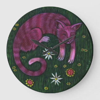 Reloj Redondo Grande Cat Nap Clock