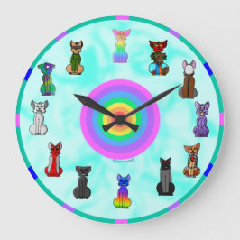 Reloj Redondo Grande Cat Wall Clock