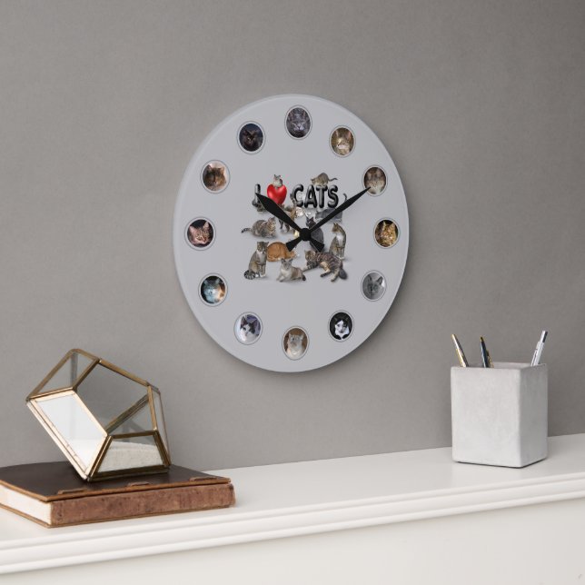 Reloj Redondo Grande Cats Clock 😻 (Oficina)
