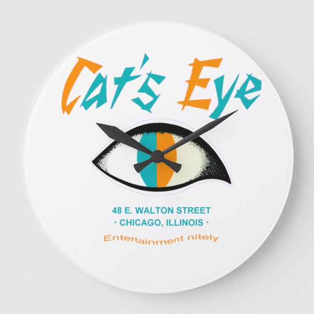 Reloj Redondo Grande Cat's Eye Nightclub, Chicago, IL (Anverso)