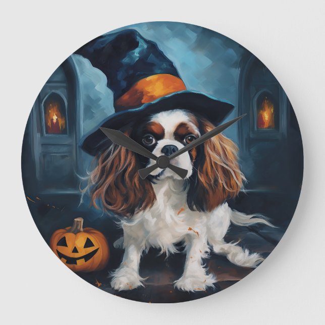 Reloj Redondo Grande Cavalier King Pumpkins Halloween Scary (Anverso)