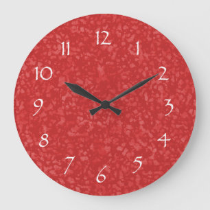 Reloj Redondo Grande Cayenne Red Mottled Pattern