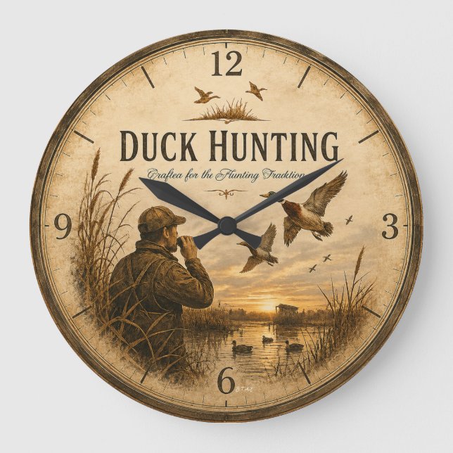 Reloj Redondo Grande Caza de patos  (Anverso)